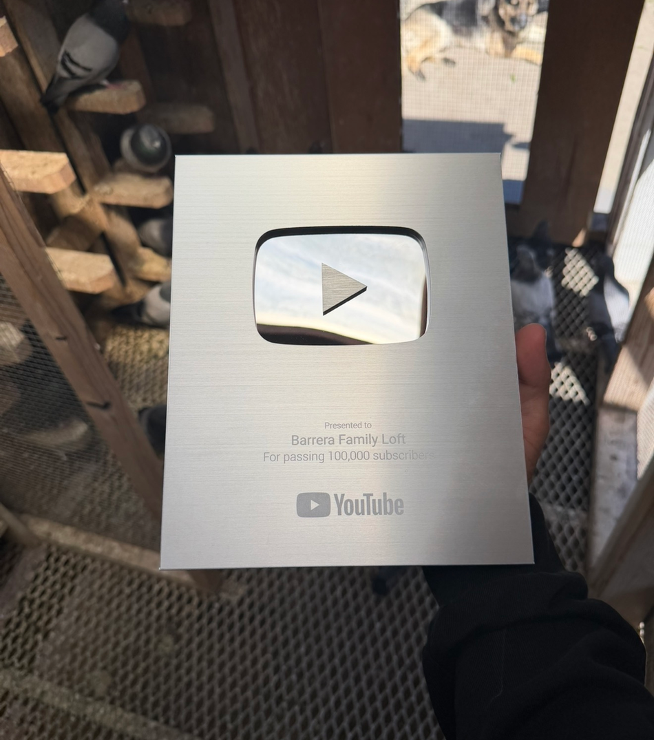 YouTube Creator Award plaque presented to Barrera Family Loft