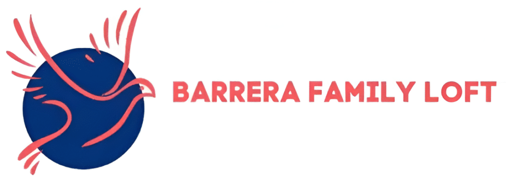 Barrera Family Loft logo with bird design.